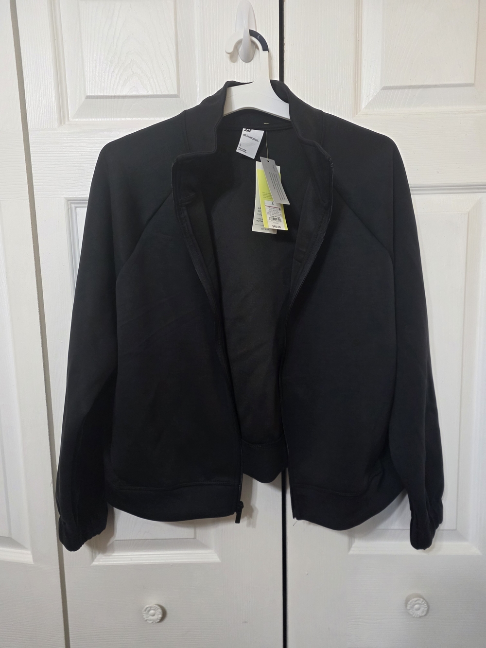 all in motion Black Zip-Front Bomber Jacket NEW